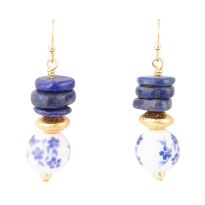 Santorini Cobalt Blue Lapis Drop Earrings Barse Jewelry