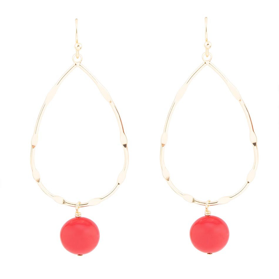 Scarsdale Red Shell Pearl Golden Drop Earrings Barse Jewelry
