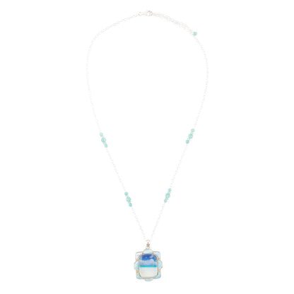 Scenic Beach Blue Larimar and Sterling Silver Pendant Necklace Barse Jewelry