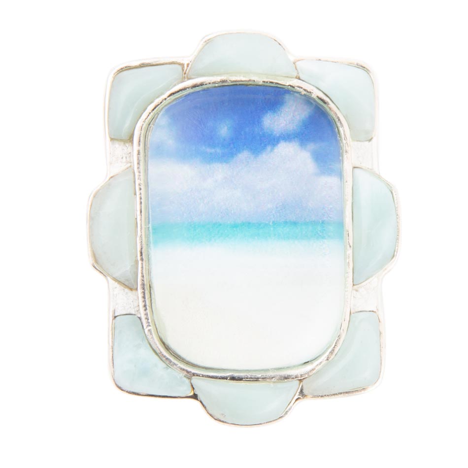 Scenic Beach Blue Larimar and Sterling Silver Ring Barse Jewelry