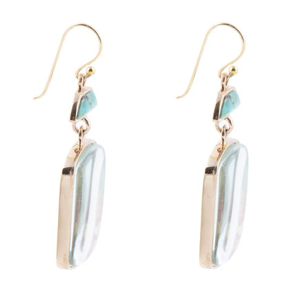 Scenic Sedona Desert Blue Turquoise Golden Drop Earrings Barse Jewelry