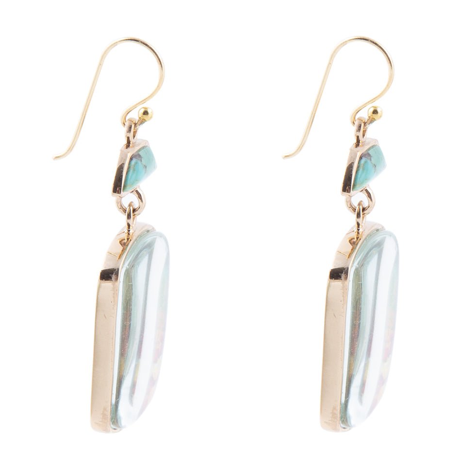 Scenic Sedona Desert Blue Turquoise Golden Drop Earrings Barse Jewelry