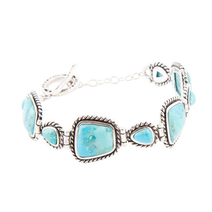 Sedona Blue Turquoise and Sterling Silver Toggle Bracelet Barse Jewelry