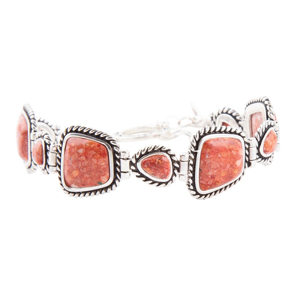 Sedona Sponge Coral and Sterling Silver Toggle Bracelet Barse Jewelry