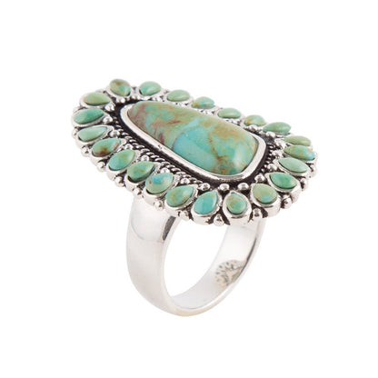 Sedona Blue Turquoise and Sterling Silver Statement Ring Barse Jewelry