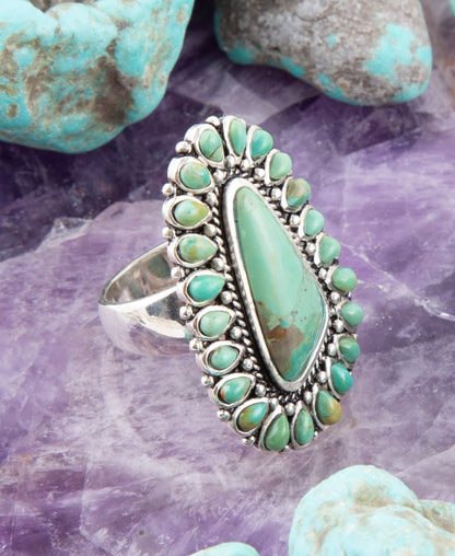 Sedona Blue Turquoise and Sterling Silver Statement Ring Barse Jewelry