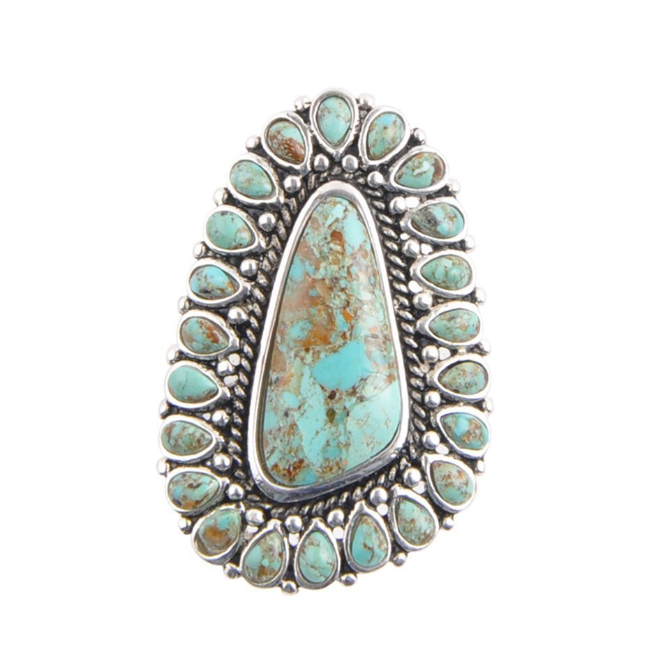 Sedona Blue Turquoise and Sterling Silver Statement Ring Barse Jewelry