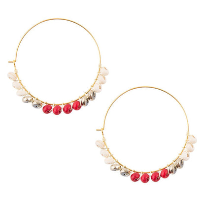 Sepia Red Hoop Earrings Barse Jewelry