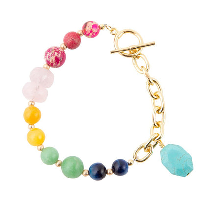 Serape Multi-Color Golden Toggle Bracelet Barse Jewelry