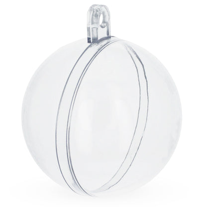 Set of 6 Mini Clear Plastic Ball Ornaments 1.92 Inches (49 mm)