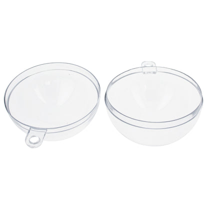 Set of 6 Mini Clear Plastic Ball Ornaments 1.92 Inches (49 mm)