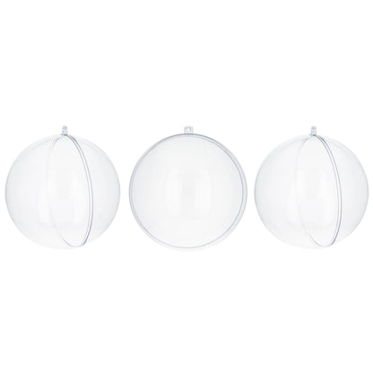Set of 3 Clear Plastic Ball Ornaments 2.7 Inches (69 mm)