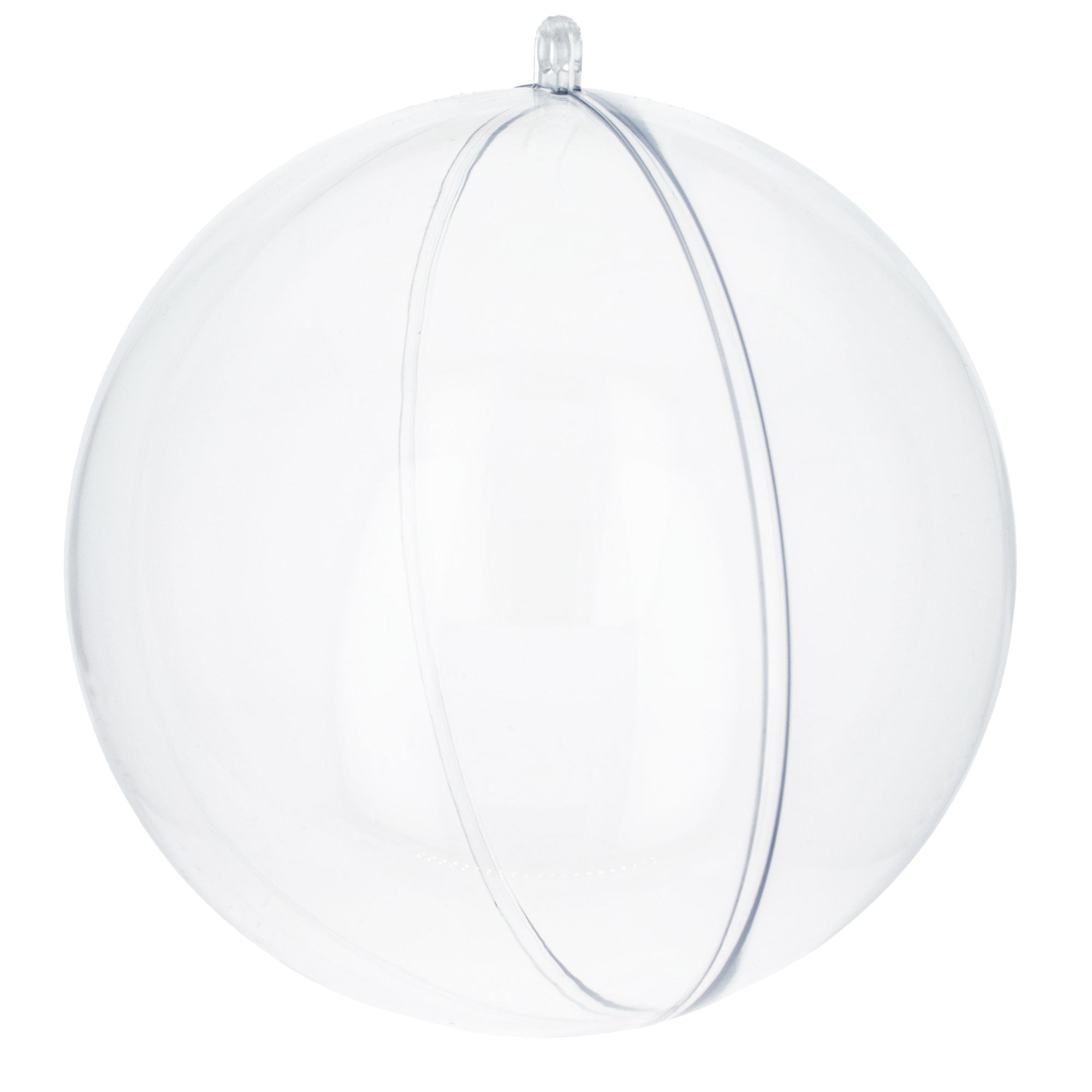 Set of 3 Clear Plastic Ball Ornaments 3.9 Inches