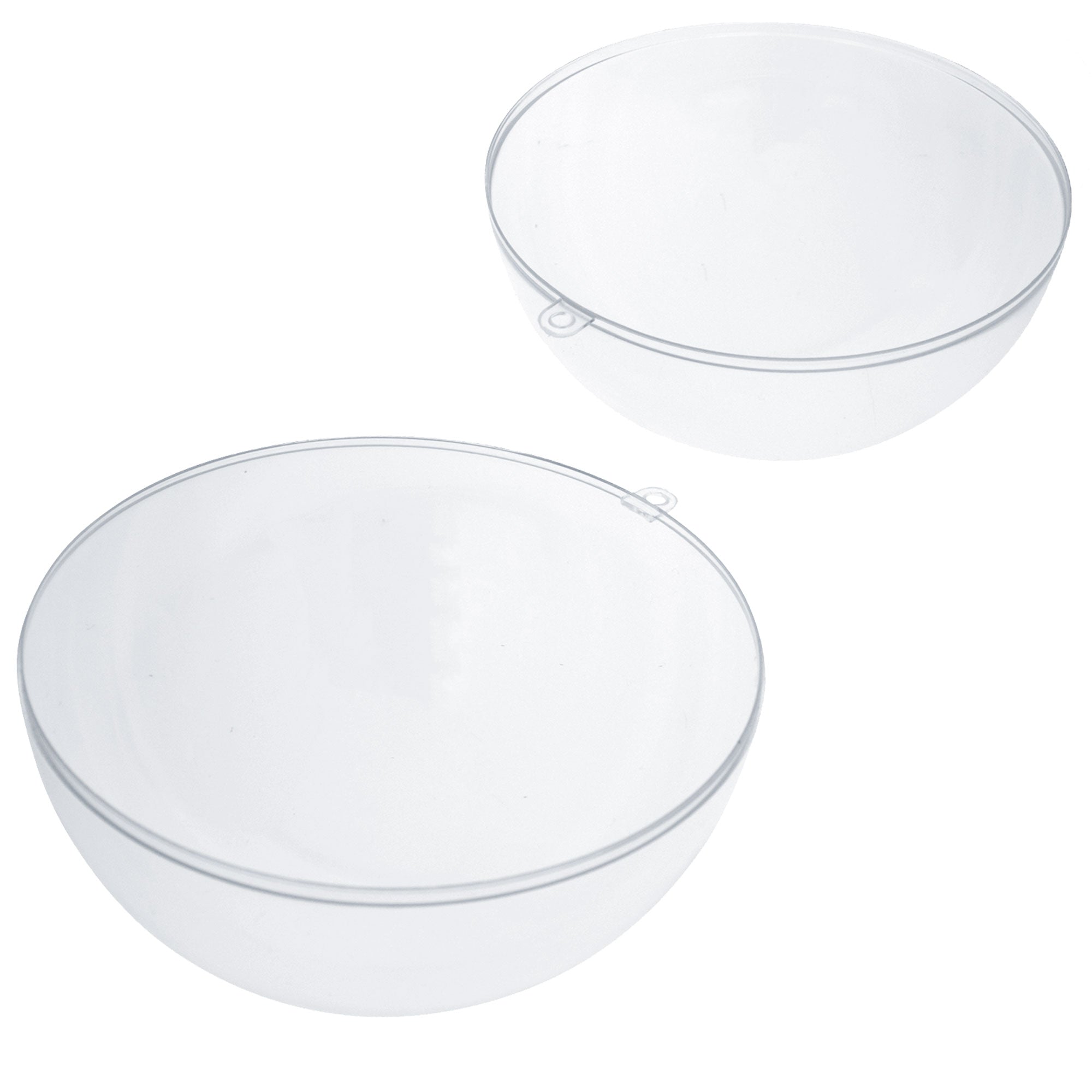 Set of 3 Clear Plastic Ball Ornaments 3.9 Inches