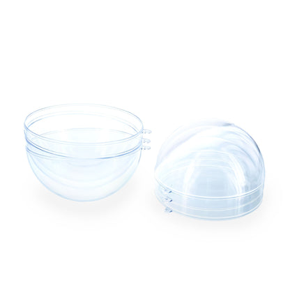 Set of 3 Clear Plastic Ball Ornaments 4.7 Inches