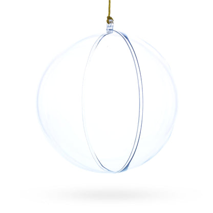 Set of 3 Clear Plastic Ball Ornaments 4.7 Inches