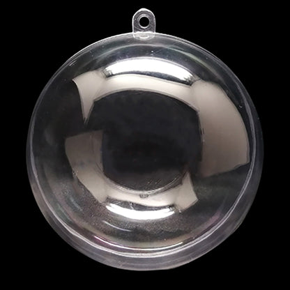 Set of 3 Clear Plastic Ball Ornaments 4.7 Inches