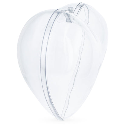 Set of 3 Clear Plastic Hearts Ornaments 2.45 Inches (62 mm)