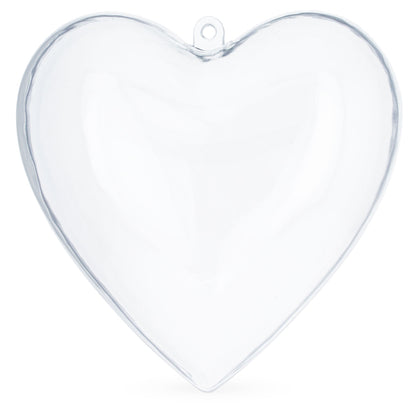 Set of 3 Clear Plastic Heart Ornament 4.6 Inches (117 mm)