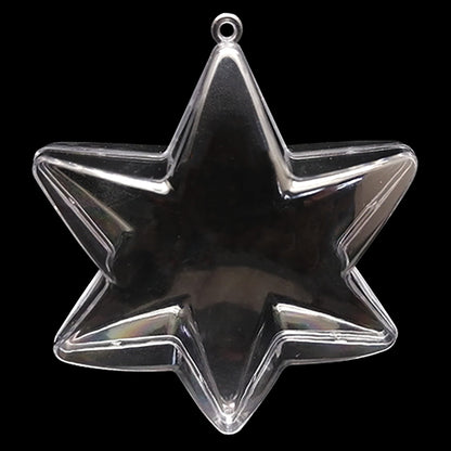 Set of 3 Clear Plastic Hexagon Ornaments 4 Inches