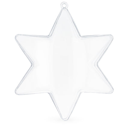Set of 3 Clear Plastic Hexagon Ornaments 4 Inches