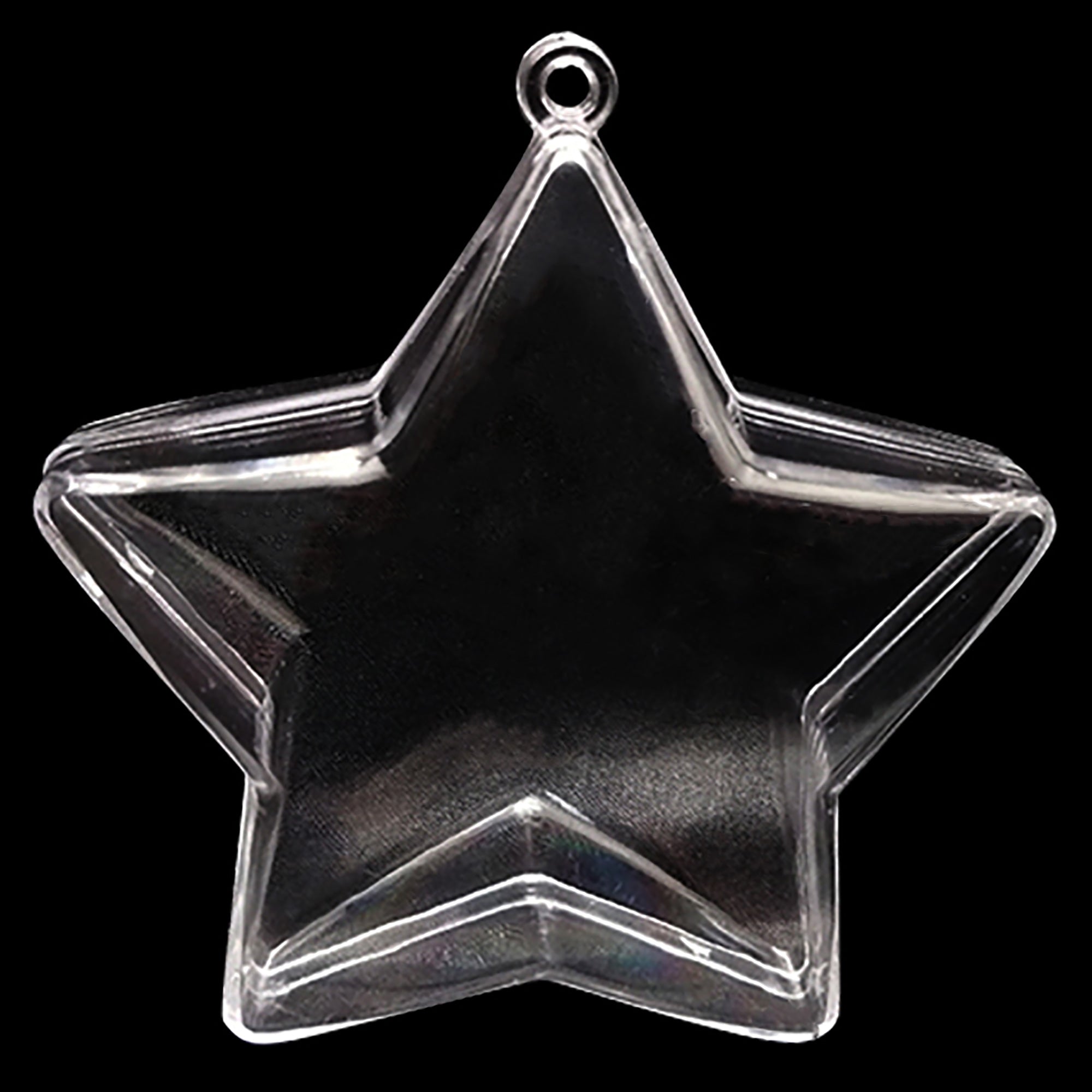 Set of 3 Clear Plastic Star Ornaments 4 Inches