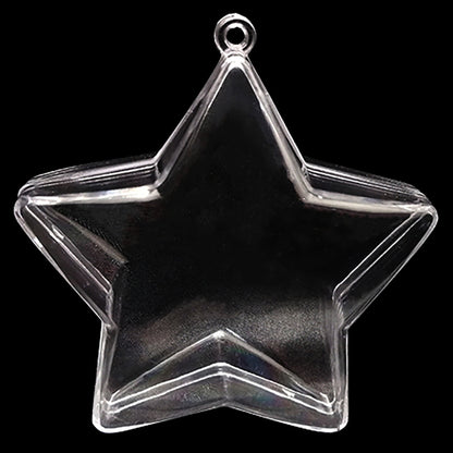 Set of 3 Clear Plastic Star Ornaments 4 Inches