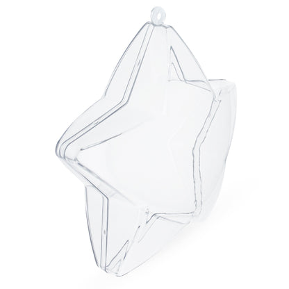 Set of 3 Clear Plastic Star Ornaments 3.25 Inches (83 mm)