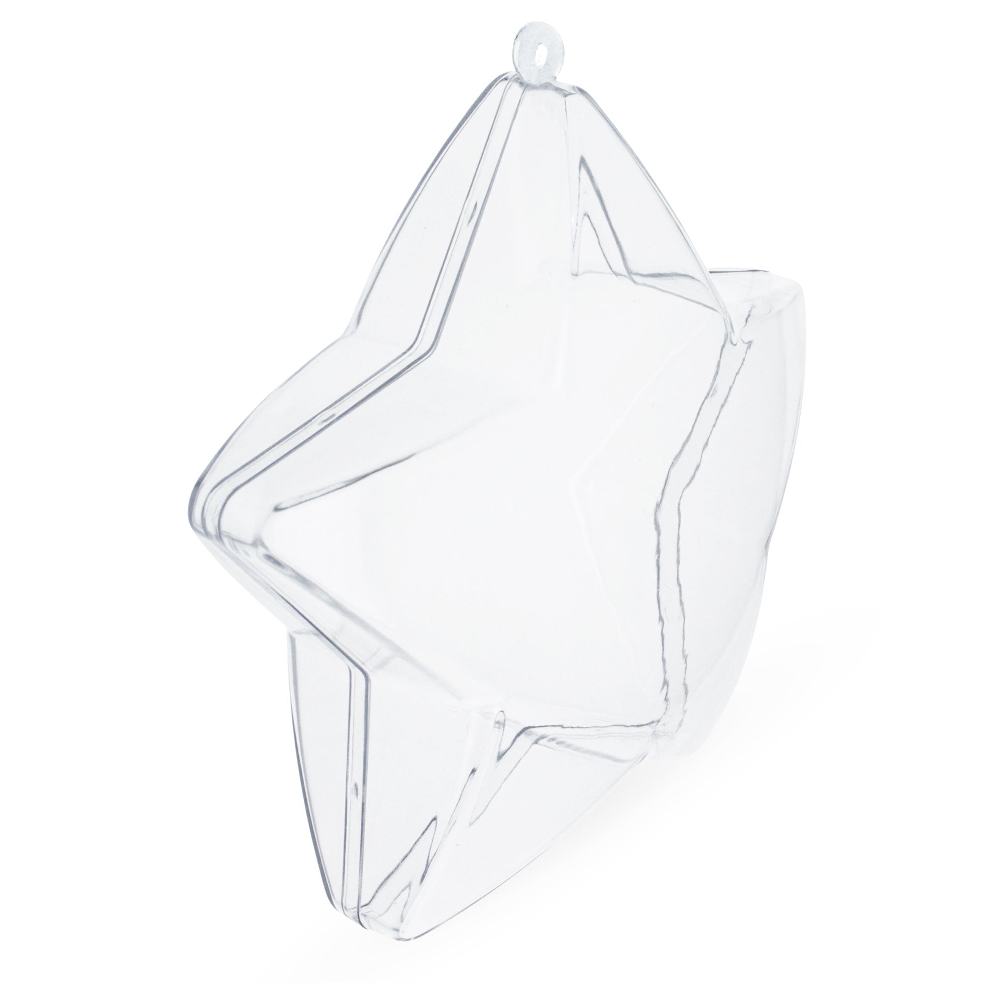 Set of 3 Clear Plastic Star Ornaments 4 Inches