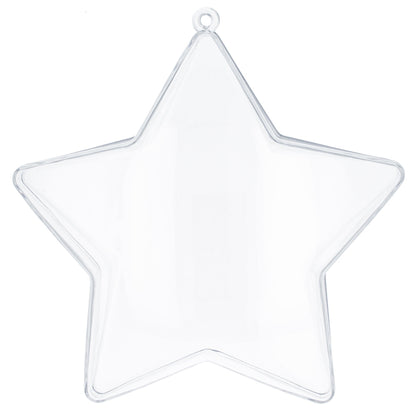 Set of 3 Clear Plastic Star Ornaments 4 Inches
