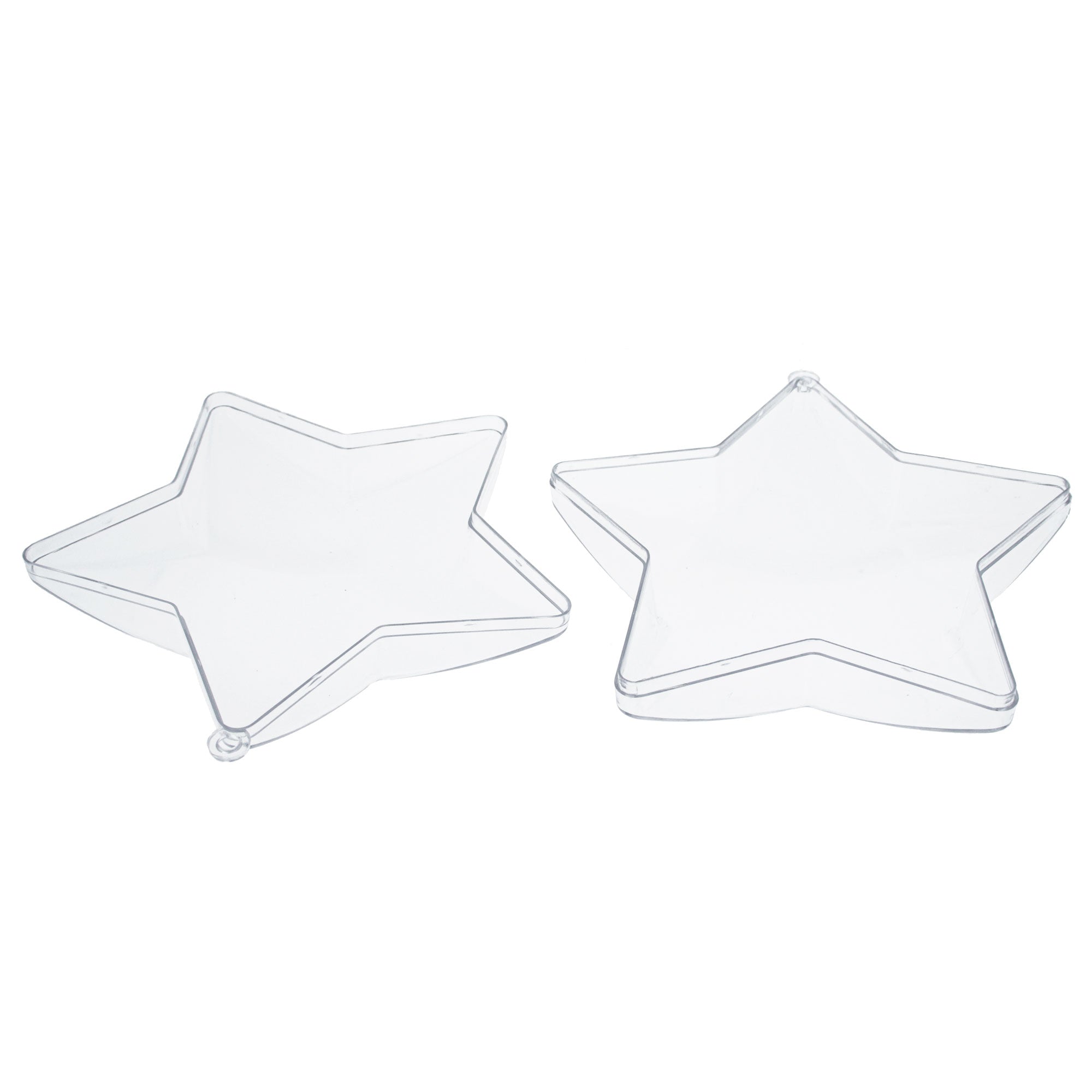 Set of 3 Clear Plastic Star Ornaments 4 Inches