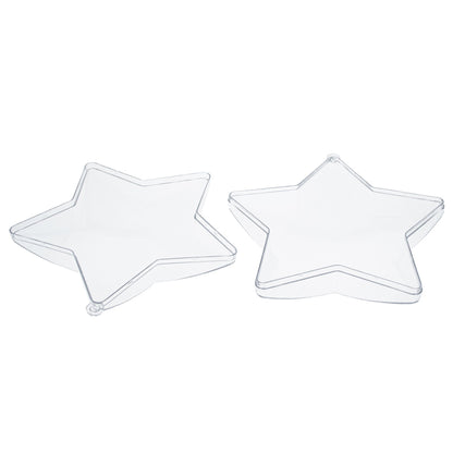 Set of 3 Clear Plastic Star Ornaments 4 Inches