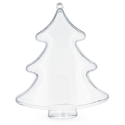 Set of 3 Clear Plastic Christmas Tree Shape Ornaments 4.35 Inches BestPysanky