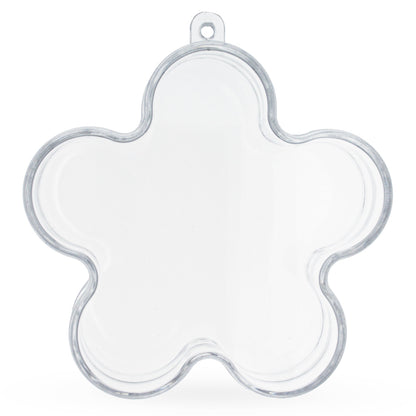 Clear Plastic Flower Ornament  3.55 Inches (90 mm)