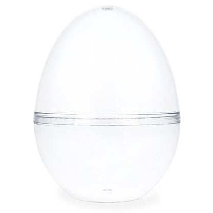 Set of 3 Clear Plastic Standing Egg Ornaments 3.58 Inches (91 mm)