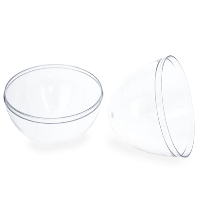 Set of 3 Clear Plastic Standing Egg Ornaments 3.58 Inches (91 mm)