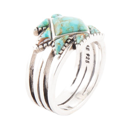 Sharp Blue Turquoise and Sterling Silver Ring Barse Jewelry