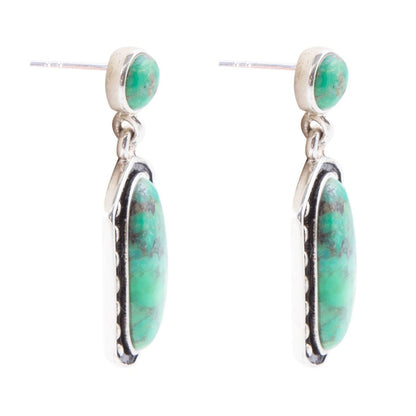 Shielded Lime Turquoise and Sterling Silver Earrings Barse Jewelry