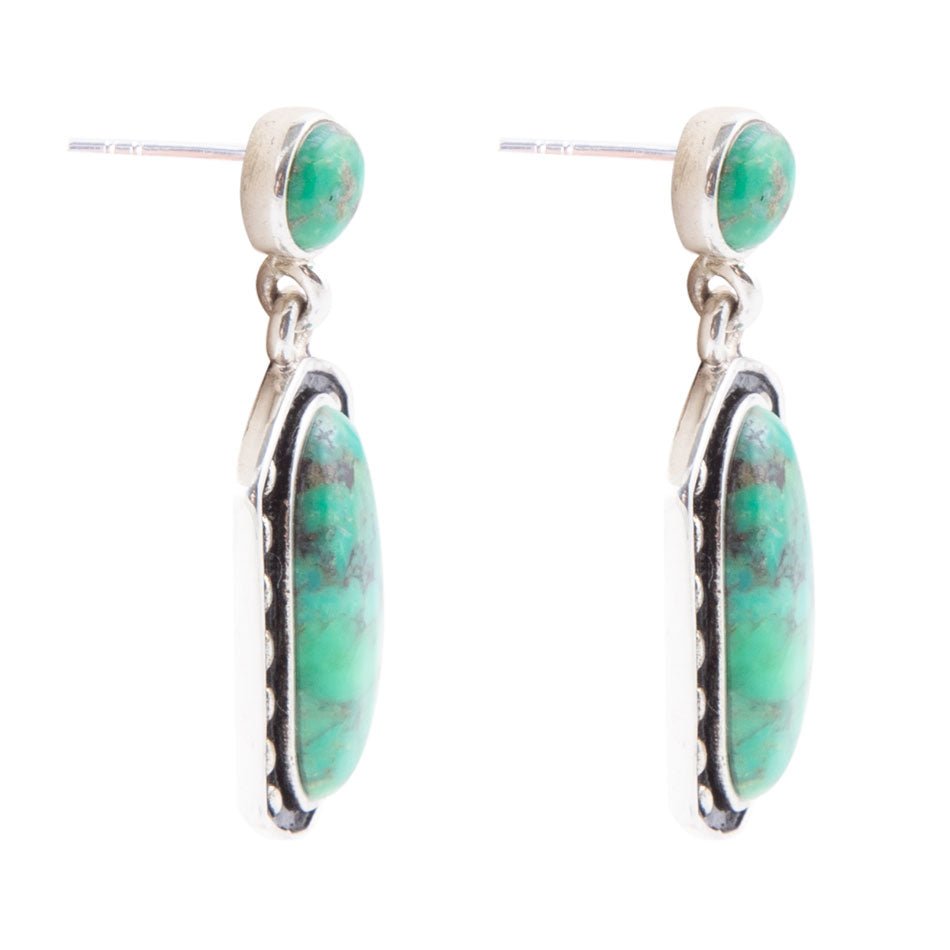 Shielded Lime Turquoise and Sterling Silver Earrings Barse Jewelry
