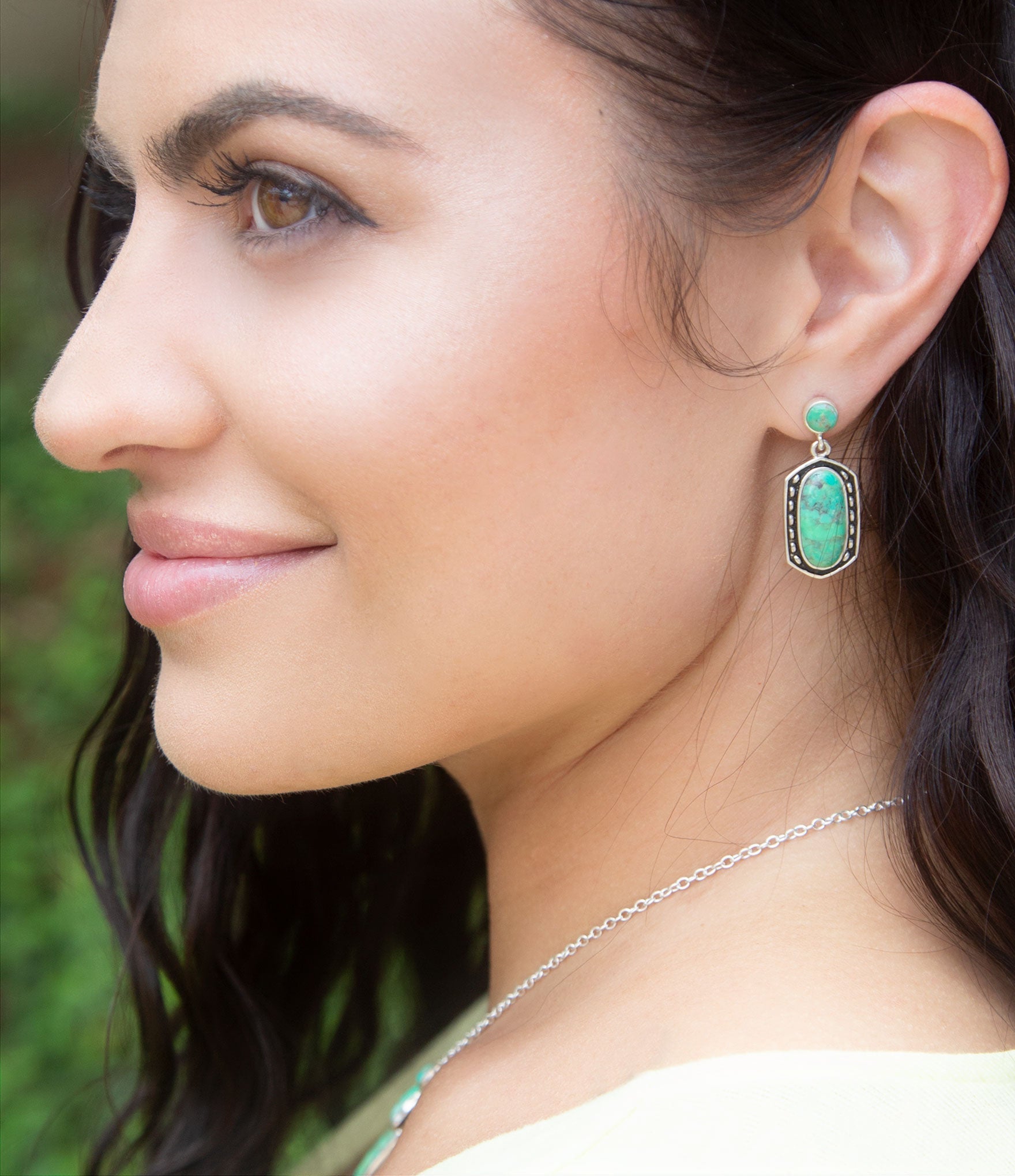 Shielded Lime Turquoise and Sterling Silver Earrings Barse Jewelry