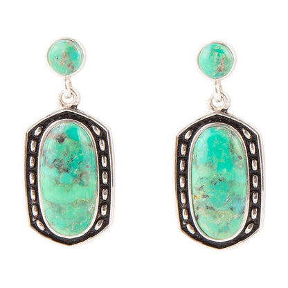 Shielded Lime Turquoise and Sterling Silver Earrings Barse Jewelry