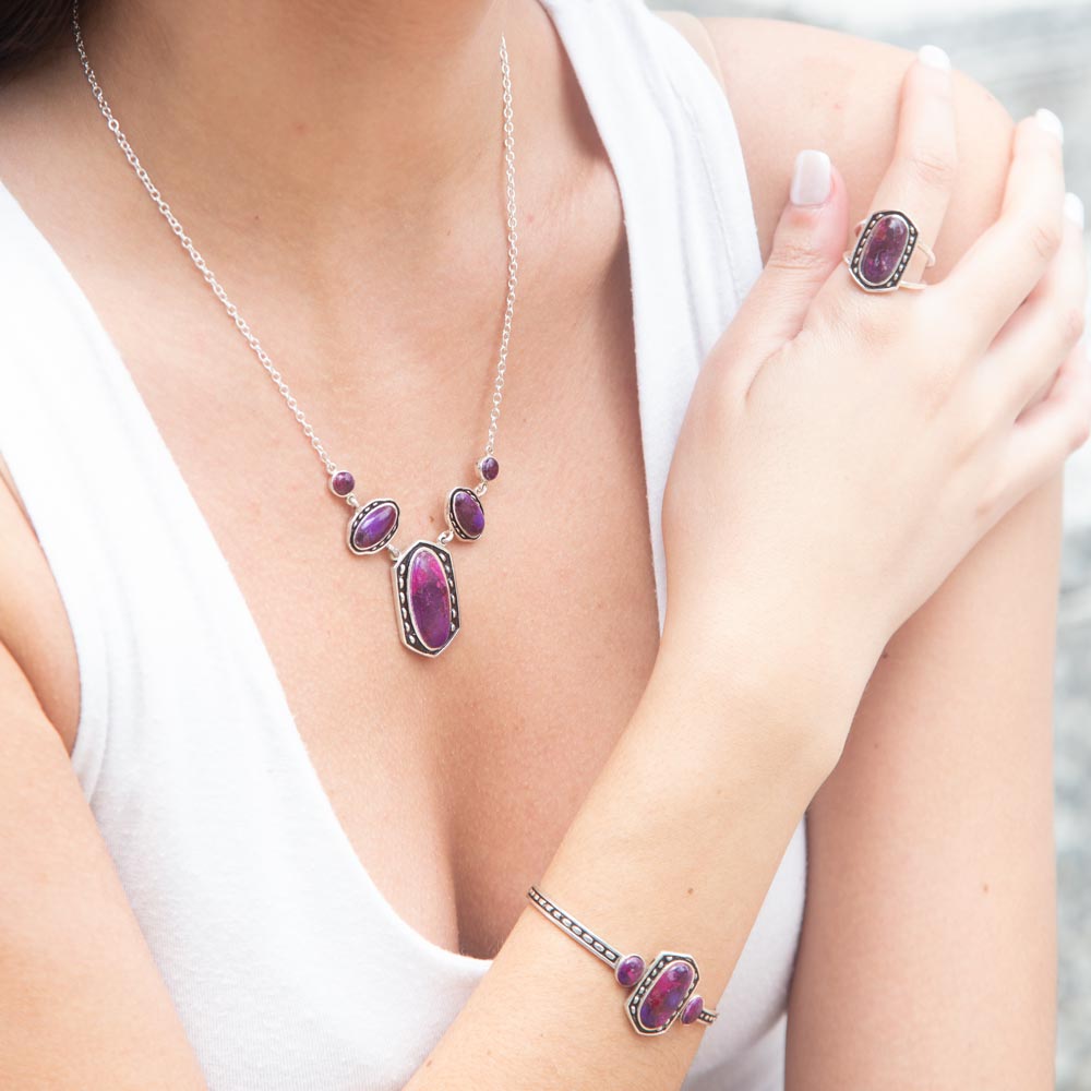Shielded Purple Turquoise and Sterling Silver Ring Barse Jewelry