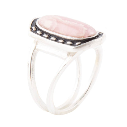 Shielded Pink Rhodonite and Sterling Silver Ring Barse Jewelry