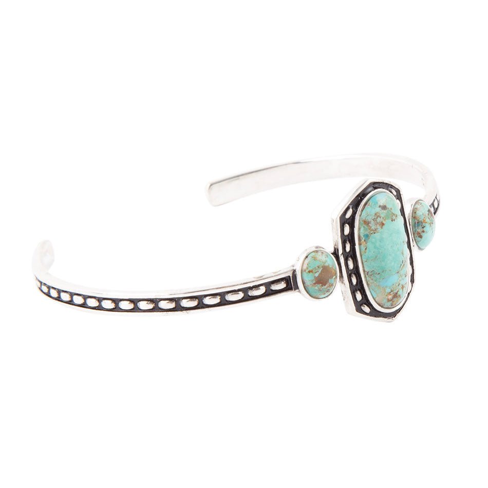 Shielded Blue Turquoise and Sterling Silver Cuff Bracelet Barse Jewelry