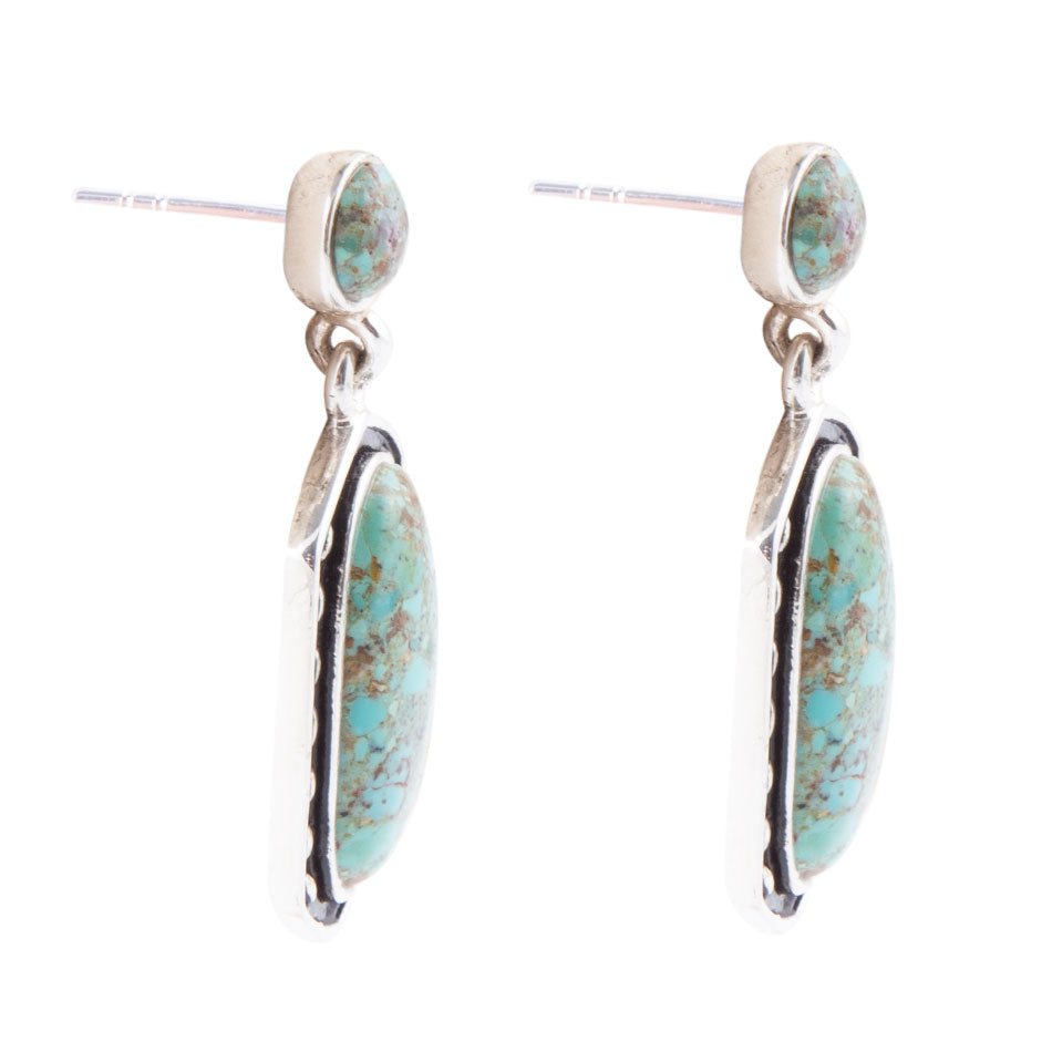 Shielded Blue Turquoise and Sterling Silver Earrings Barse Jewelry