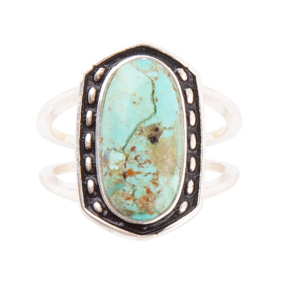 Shielded Blue Turquoise and Sterling Silver Ring Barse Jewelry