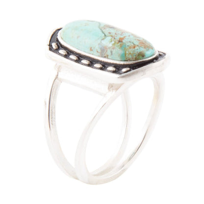 Shielded Blue Turquoise and Sterling Silver Ring Barse Jewelry