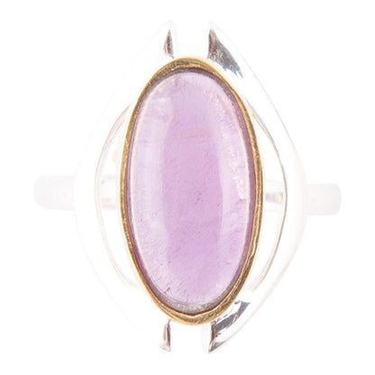 Shine Bright Purple Amethyst Sterling Silver and Gold Ring Barse Jewelry