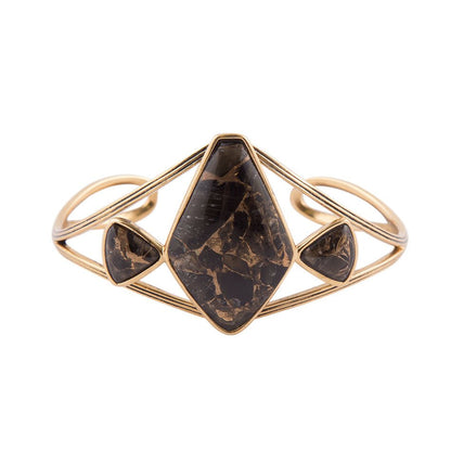 Shungite and Bronze Cuff Barse Jewelry