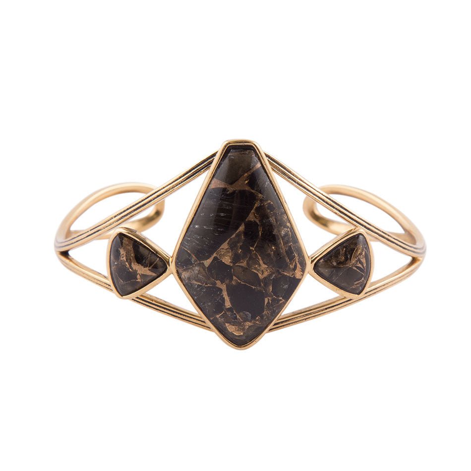 Shungite and Bronze Cuff Barse Jewelry